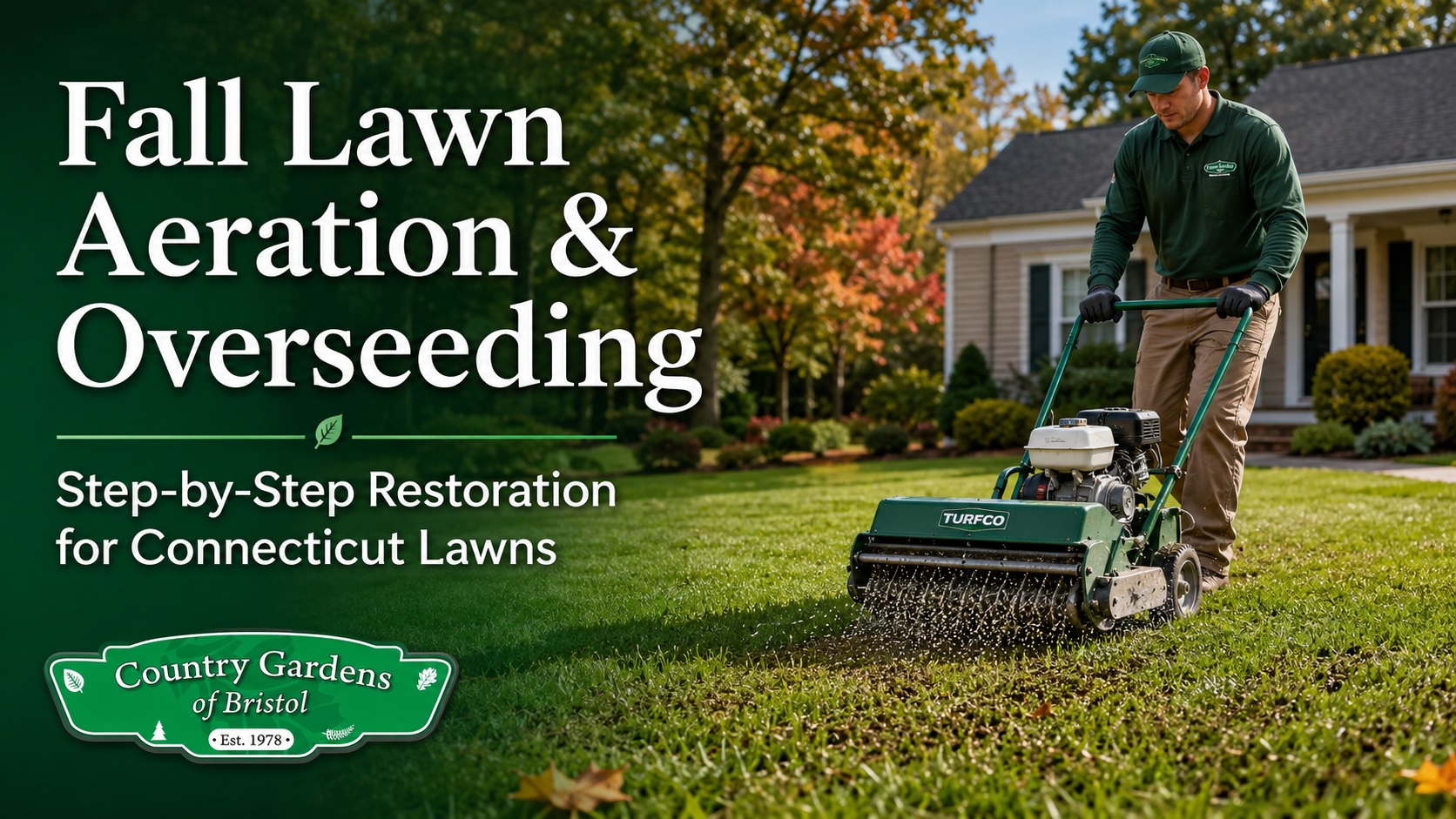 CT lawn restoration - fall lawn aeration and overseeding